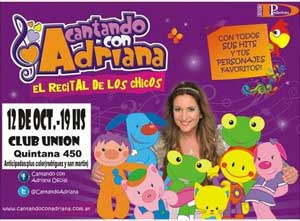 Cantando con Adriana - Domingo 12 de Octubre - 19hs. hs Union y Progreso - Quintana 450