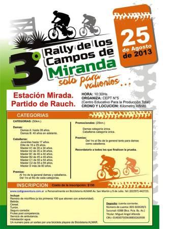 Se viene el 3º Rally de los Campos de Miranda Se viene el 3º Rally de los Campos de Miranda