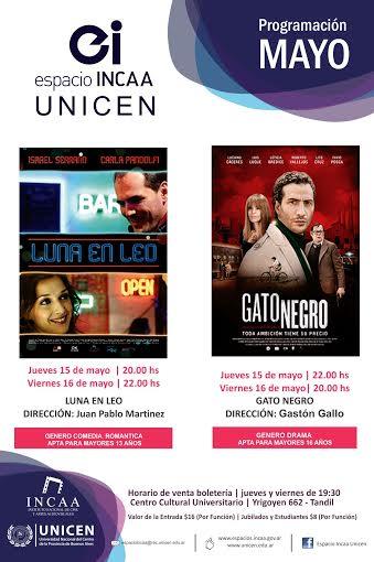“Luna en leo” y “Gato negro” en sala Incaa Unicen “Luna en leo” y “Gato negro” en sala Incaa Unicen