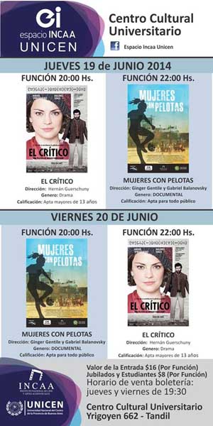 Programación del Cine Incaa de esta semana Programación del Cine Incaa de esta semana