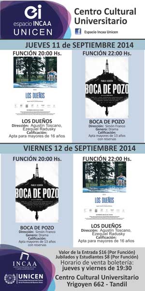 Vuelve el cine al Espacio Incaa Unicen Vuelve el cine al Espacio Incaa Unicen