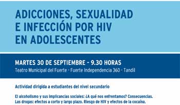 Conferencia dirigida a padres, sobre adicciones, sexualidad e infección HIV en adolescentes Conferencia dirigida a padres, sobre adicciones, sexualidad e infección HIV en adolescentes