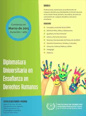 Inicia en marzo la Diplomatura Universitaria en Enseñanza en Derechos Humanos en Azul Inicia en marzo la Diplomatura Universitaria en Enseñanza en Derechos Humanos en Azul