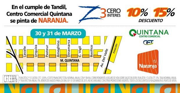 En el cumple de Tandil, Centro Comercial Quintana se pinta de NARANJA”. En el cumple de Tandil, Centro Comercial Quintana se pinta de NARANJA”.